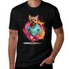 Yorkshire Terrier Pies Estetyczny Streetwear Koszulka Podstawowa Lekka Krótki Rękaw
