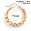 Exaggerated Goth Acrylic CCB Big Ball Bead Chain Necklace for Women Punk Chunky Heavy Short Choker Grunge Zircon Steampunk Men