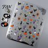 Halloween Theme Nail Decals Art Stickers, 5D Embossed Skull Pumpkin Ghost Parties Stickers Decals, Waterproof Self Adhesive Manicure Decoration