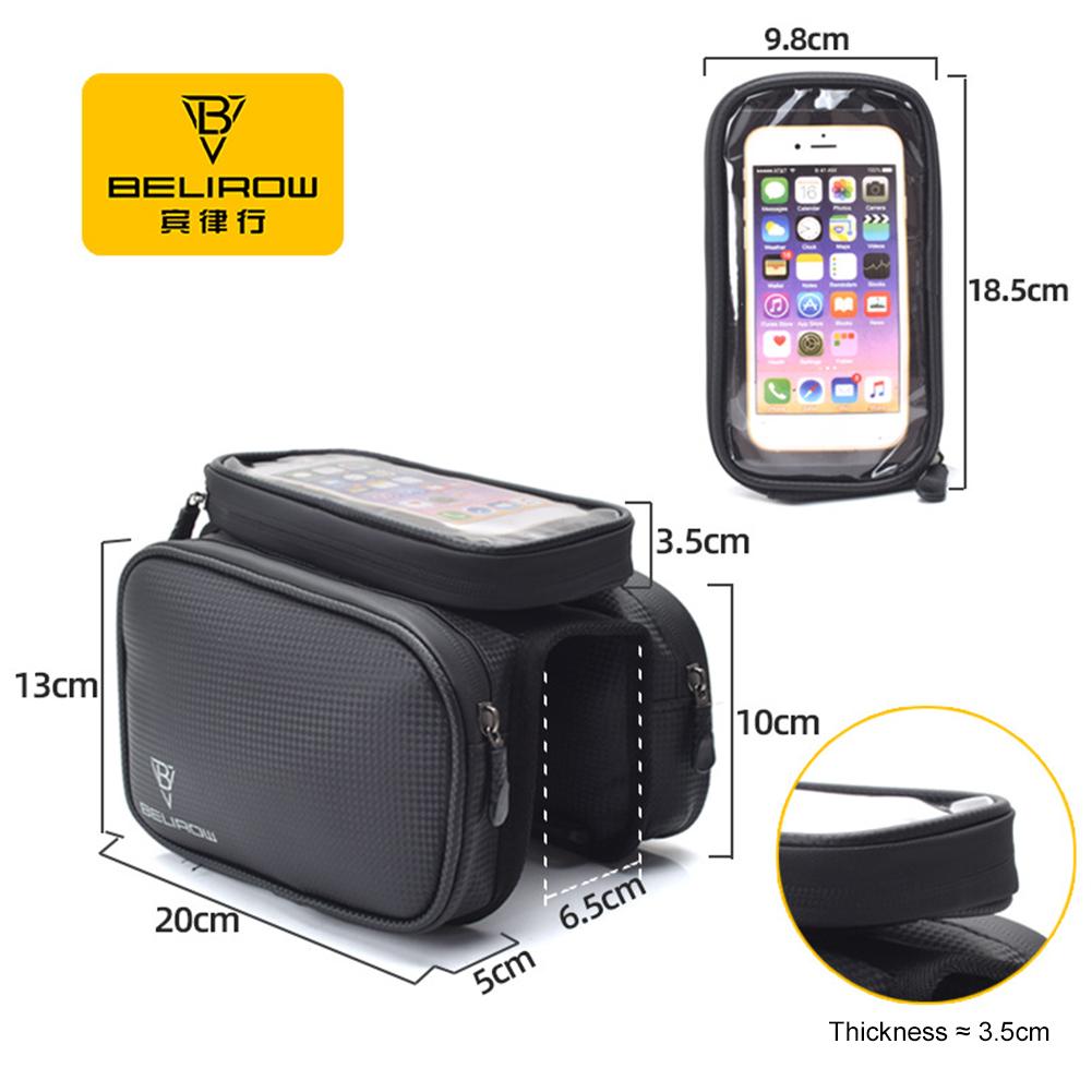 Bike Frame Bag Fit Smartphone Below 7 Inch Bike Phone Front Frame Bag Touch Screen Bike Cell Phone Holder Cycling Accessories