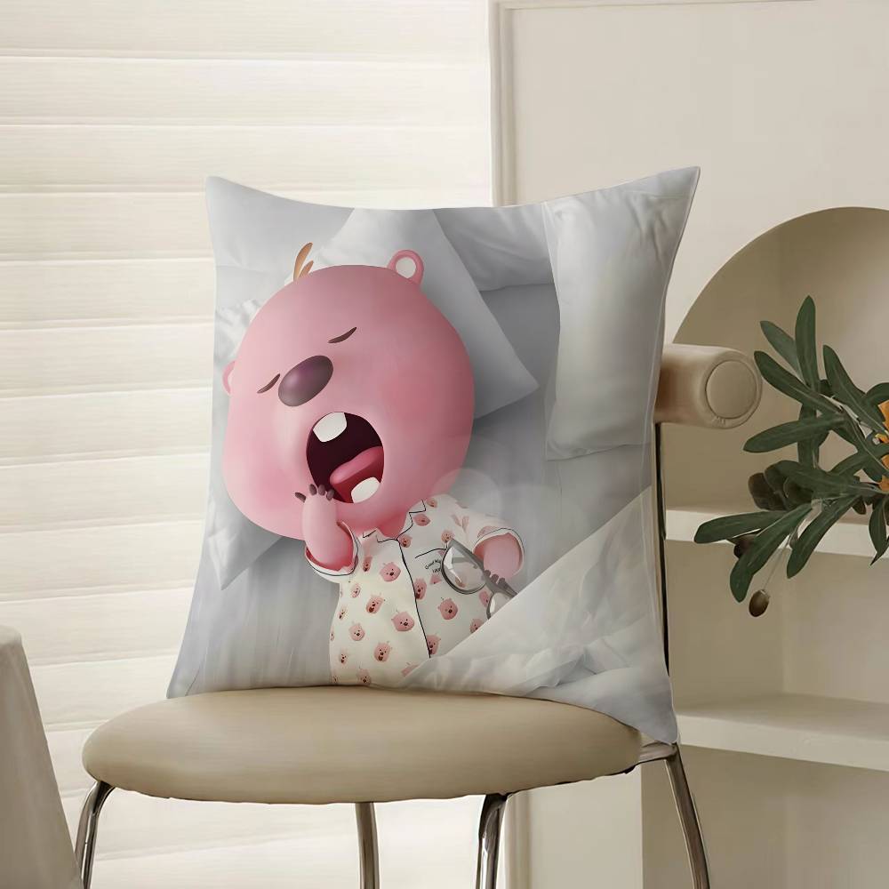 Popular Cute Loopy-Y For Fun Pillow Case Comfort Sofa Bed Silky elegant Invisible zipper Decorative cushion cover