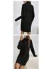 2024 Fall/Winter Women's Casual Solid Color High Neck Long Sleeve Knitted Dress