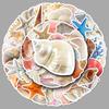 50PCS Ocean Style Cartoon Shell Stickers: Waterproof Decor for Laptops & Journals