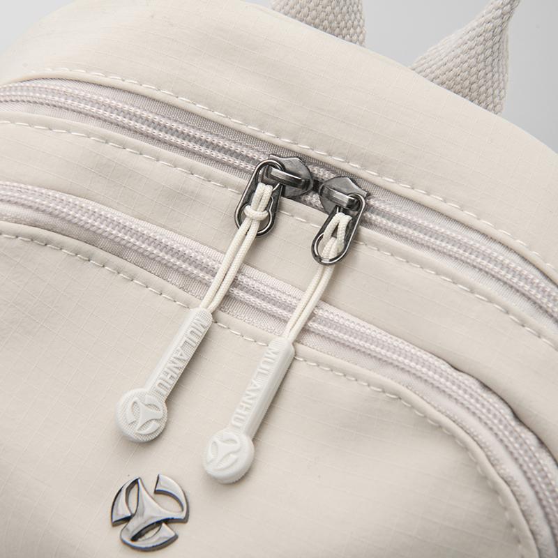 Women's Nylon Backpack Lightweight Solid Color Student Schoolbag