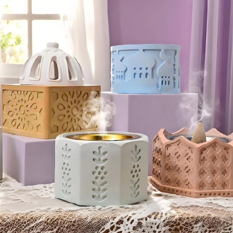 Flexible Silikon-Bastelform Arabisch inspirierter Räucherstäbchenhalter für Wachsschmelzen, Seifenherstellung und DIY-Geschenke