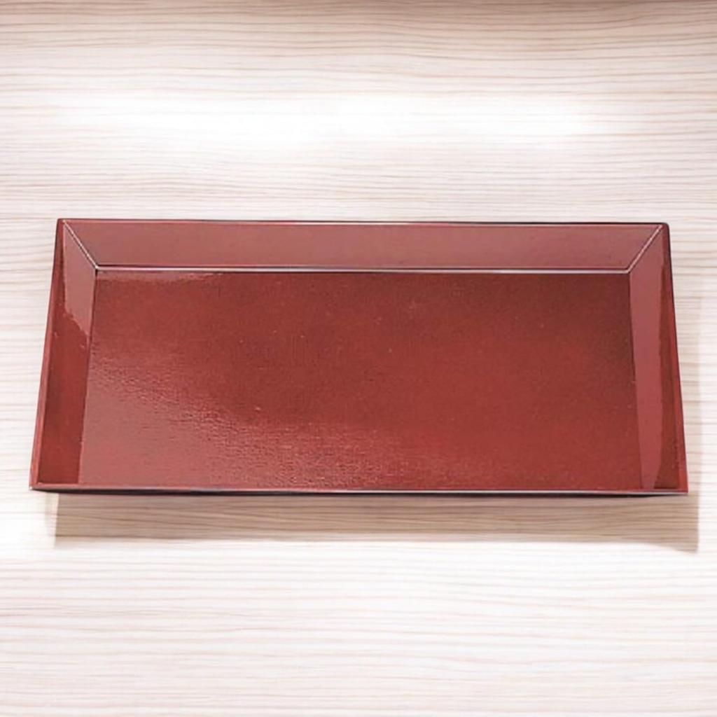 45cm Japanese Lacquerware Tray with a Haban Fabric Made In Japan J-kitchens 5-shaku (1.5-inch) Pattern,