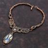 Blue Scheelite Necklace Copper Wire Wrapped Gemstone Necklace Handmade Wire Wrap Jewelry Rainbow Moonstone Necklace Copper Jewelry For Gift