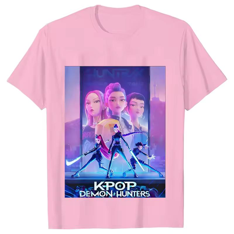 Dame T-skjorte Klær Kpop Demon Hunter HuntrX Grafiske Topper Dame T-skjorte Mote Koreansk Casual Harajuku Kortermet T-skjorte