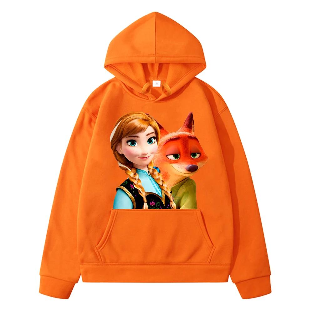 Boys and girls clothes Zootopia 2 Print hoodies  Kawaii anime hoodie Fleece sweatshirt y2k sudadera boy pullover Autumn  jacket kids clothes girls