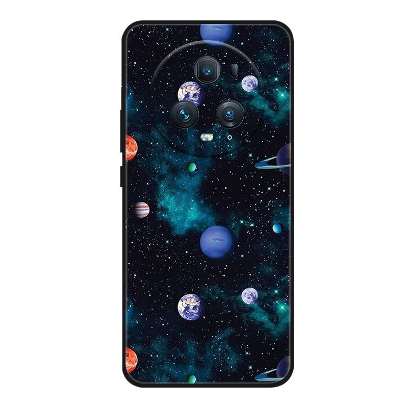 Funda For Honor Magic 5 Pro Phone Case Cute Cartoon Cat Black Silicone Soft Back Cover Case For Honor Magic5 Pro Case PGT-AN10