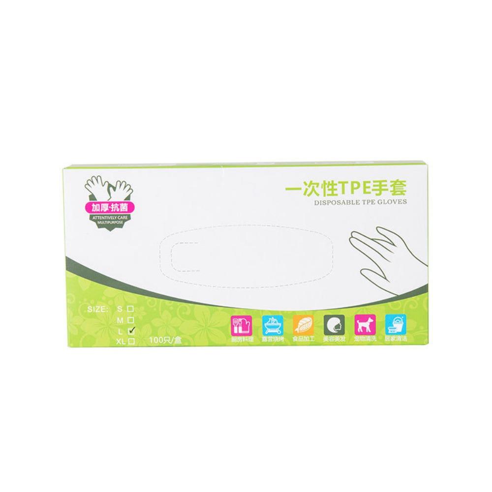 100 PCS Disposable TPE Gloves, Powder Free and Latex Free, Suitable for Kitchen, Bathroom Cleaning