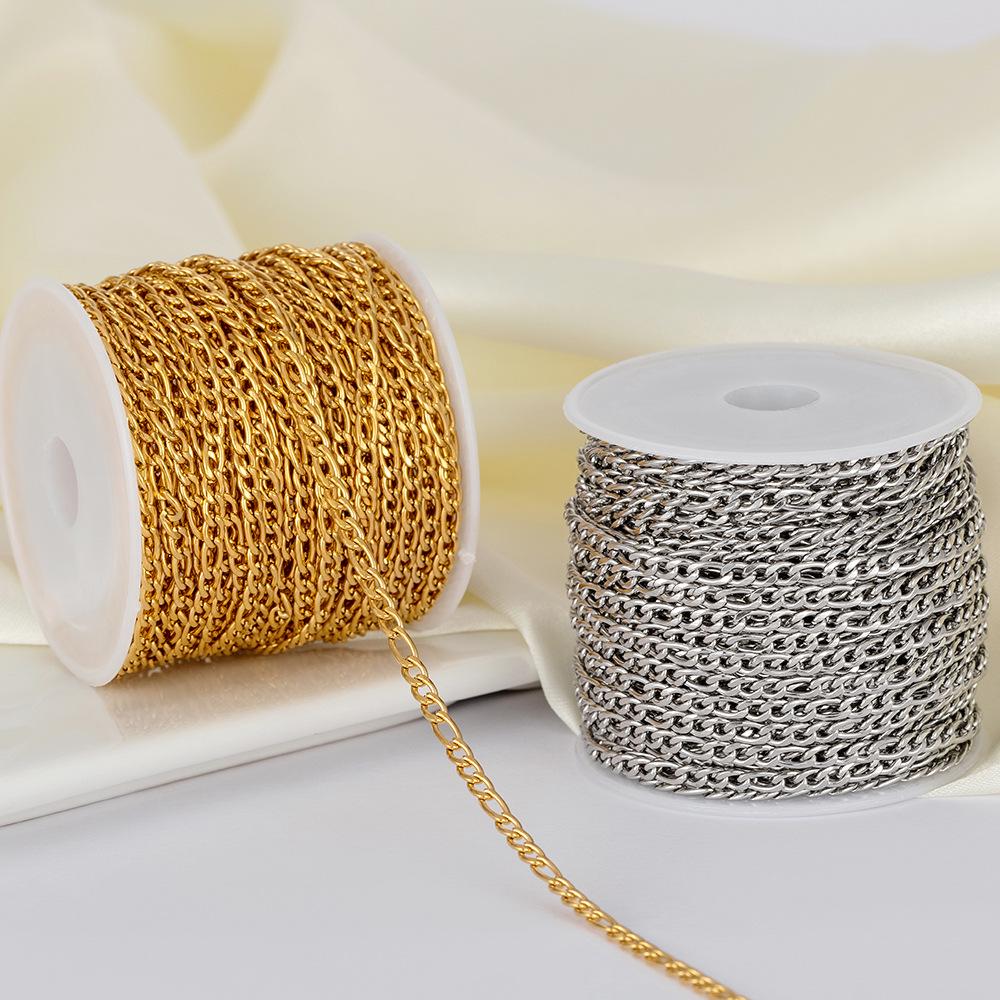Stainless Steel Non-Fading Titanium DIY Cuban Figaro Necklace Chain