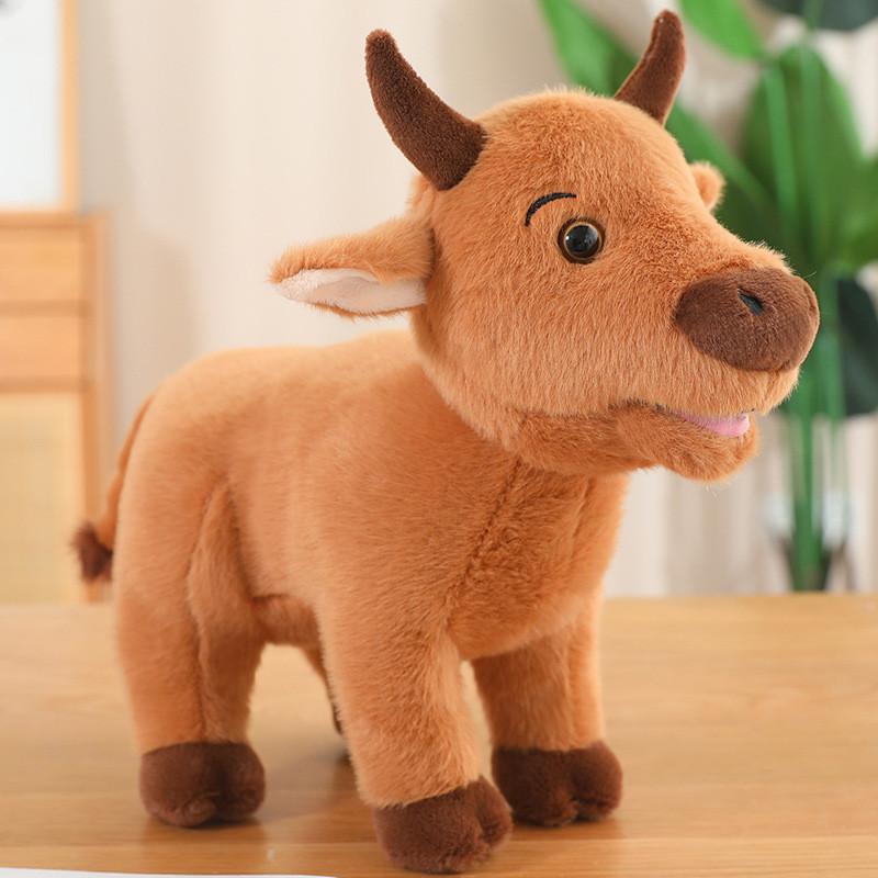 

Brown Cow Plush Toy Animal Stuffed Dolls Bedroom Decoration Kids Gifts Cute 25cm