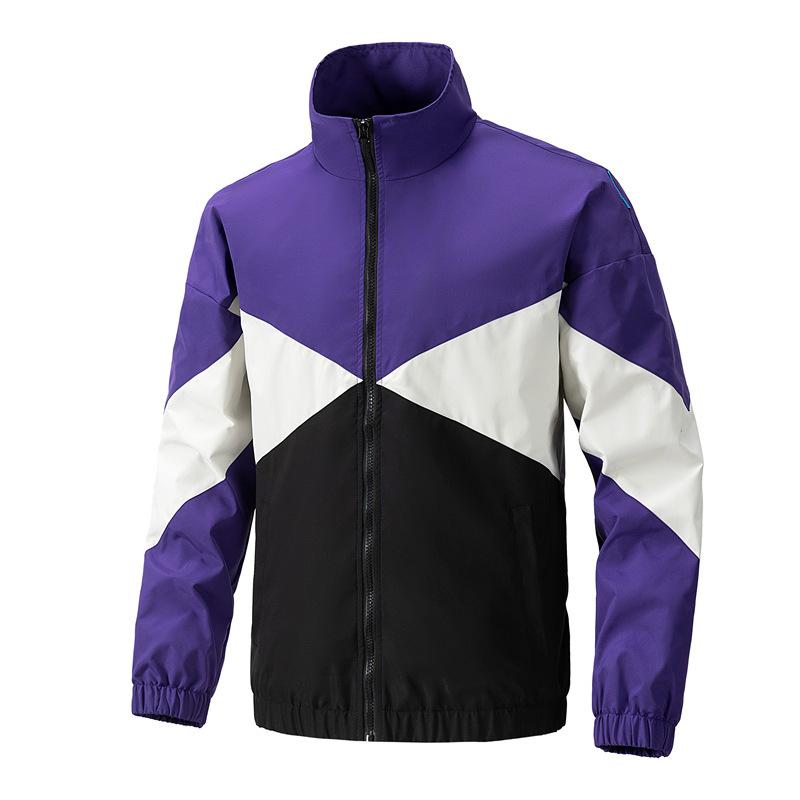 Herre Kjekk Løs Ståkrage Casual Allsidig Fargekoordinert Utendørs Par Sportsjakke