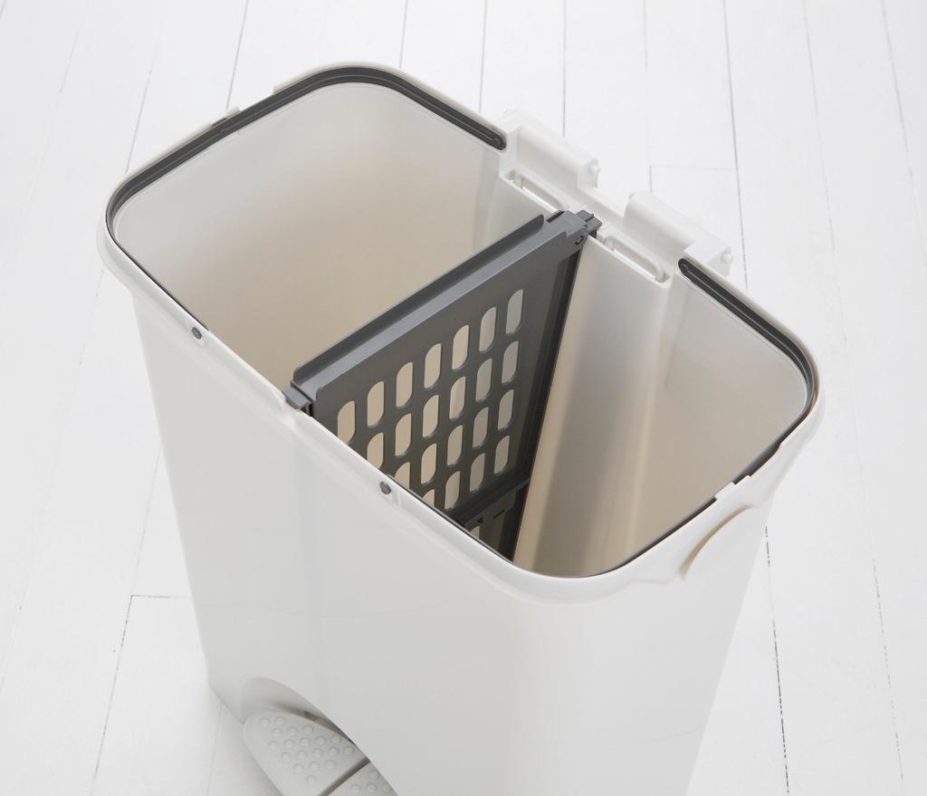 Cubo de basura con pedal para clasificación de ardillas, ancho, gris, 45 l, fabricado en Japón, 45PW H&H