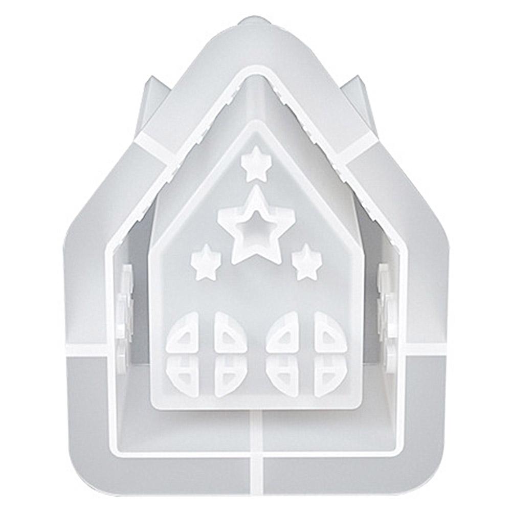 1/2/3/4Pcs Casting Mould House Candle Holder Mold Houses Casting Mould Silicone Mold Xmas Tabletop Decoration