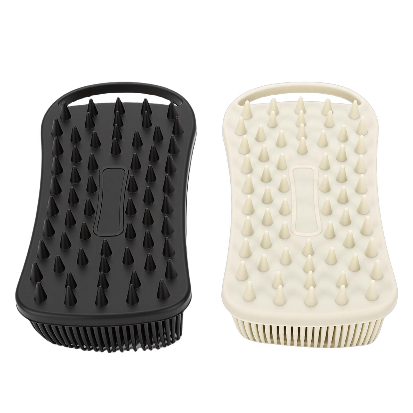 2pcs Silicone Bath Scrubber Double Sided Exfoliating Soft Body Scrubber Massage Brush for Shower
