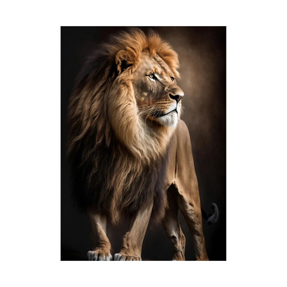 Modernes Tier Löwen Liebe Wandkunst Poster und Drucke Heimdekor Schwarz Weiß Leinwandmalerei für Wohnzimmer Schlafzimmer Geschenk