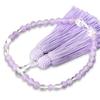 Women's Buddhist Prayer Beads, Made In Kyoto, with Fujiunseki and Shinju Quartz Crystal, and Silk Tassel. Suitable for All Sects. Perfect for