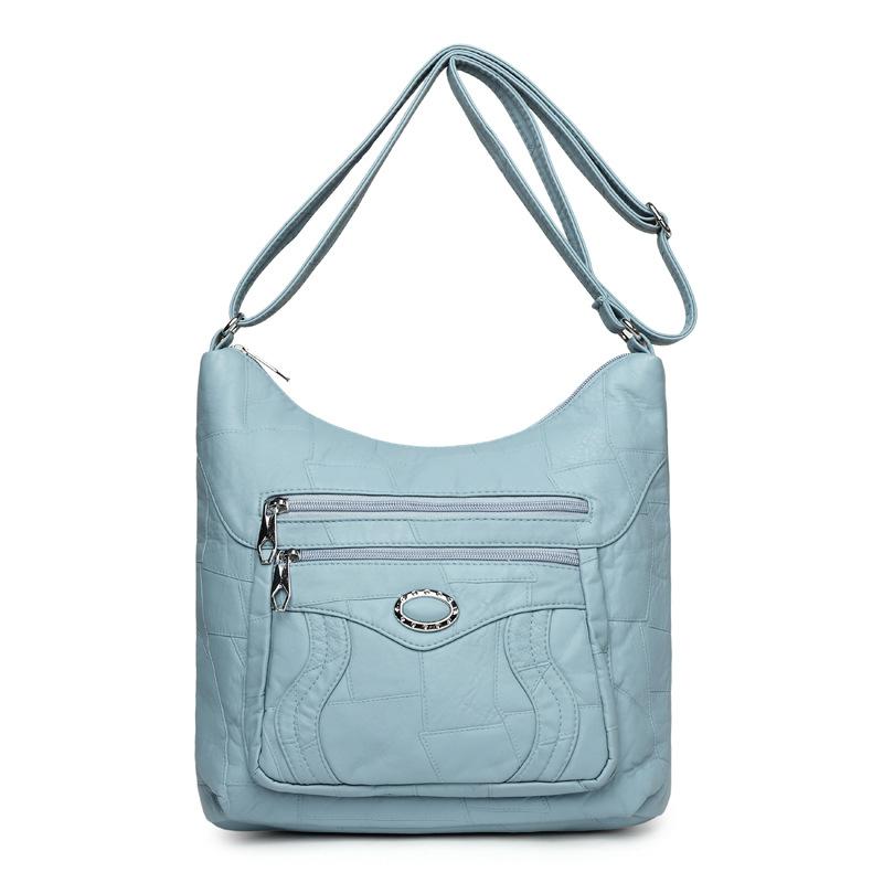 

Женская PU сумка кроссбоди многокарманная сумка для мамы для поездок на работу легкая водоотталкивающая сумка на плечо синий