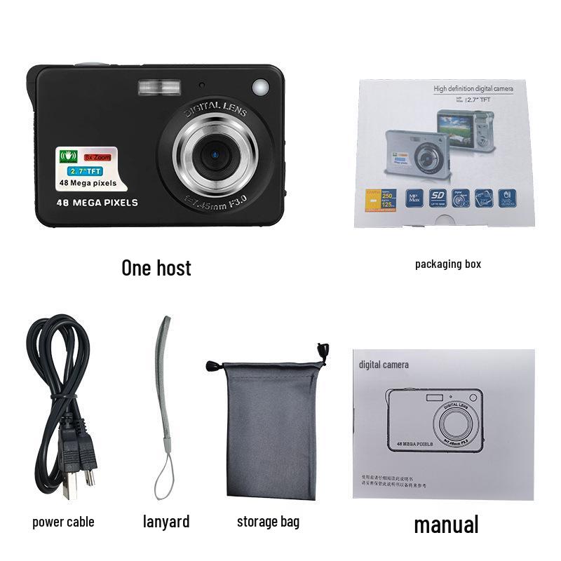 Retro HD CCD Digital Camera for Students - Entry-Level Vlog Camcorder