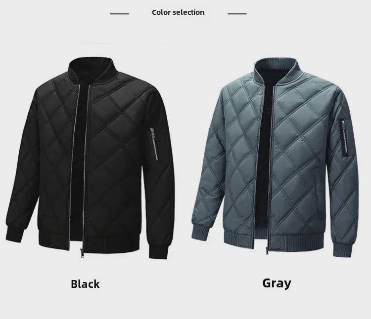 Men's Casual Warm Windproof Baseball Collar Jacket (Large Size)