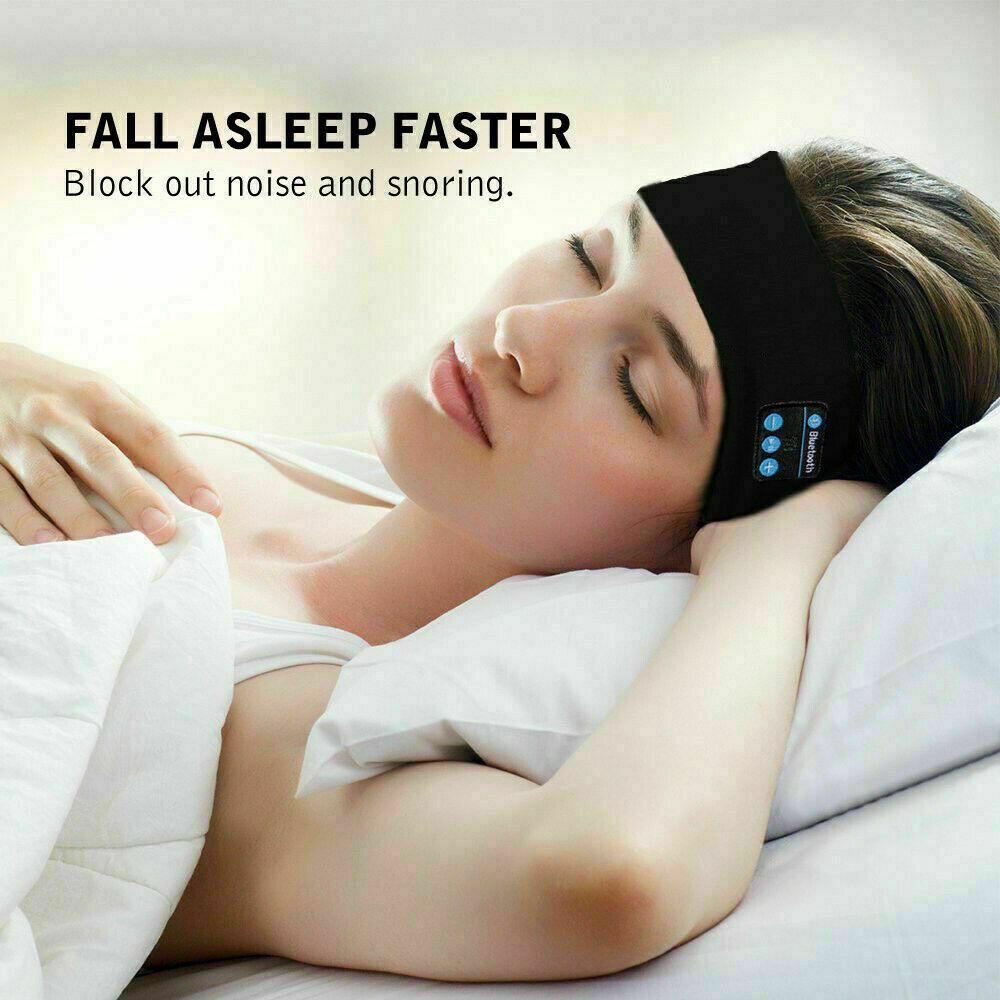 Wireless Bluetooth 5.0 Earphone Warm Sleeping Headband Headphone Stereo Sport Headset Music Hat As Eye Mask Thin Side Sleeper