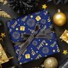 5Pcs Christmas Wrapping Paper Gold Foil Gift Wrap with Holiday Tree Designs Flower Bouquet Packing Paper for DIY Present Packaging