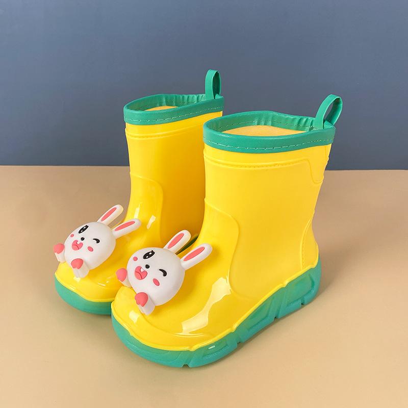 Children's rain shoes women's removable cartoon water shoes non-slip waterproof rain boots young children medium and small children baby boy boots