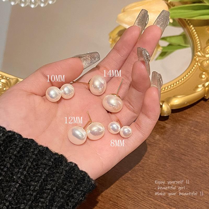 Shijia Cherry Blossom Pink Pearl Earrings, Light Luxury, Simple High-End Design, S925 Silver Posts