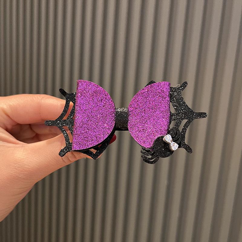 Purple Spider Bow Halloween Headband with Magic Wand for Kids' Hair Styling