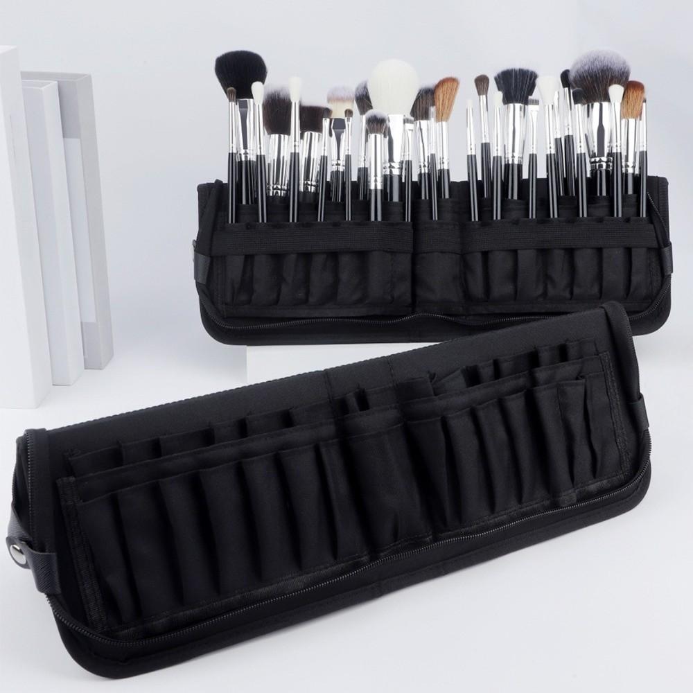 Folding Professional Cosmetic Brushes Bag Lightweight Water-resistant Upright Makeup Brush Bag Large Capacity Multifunctional
