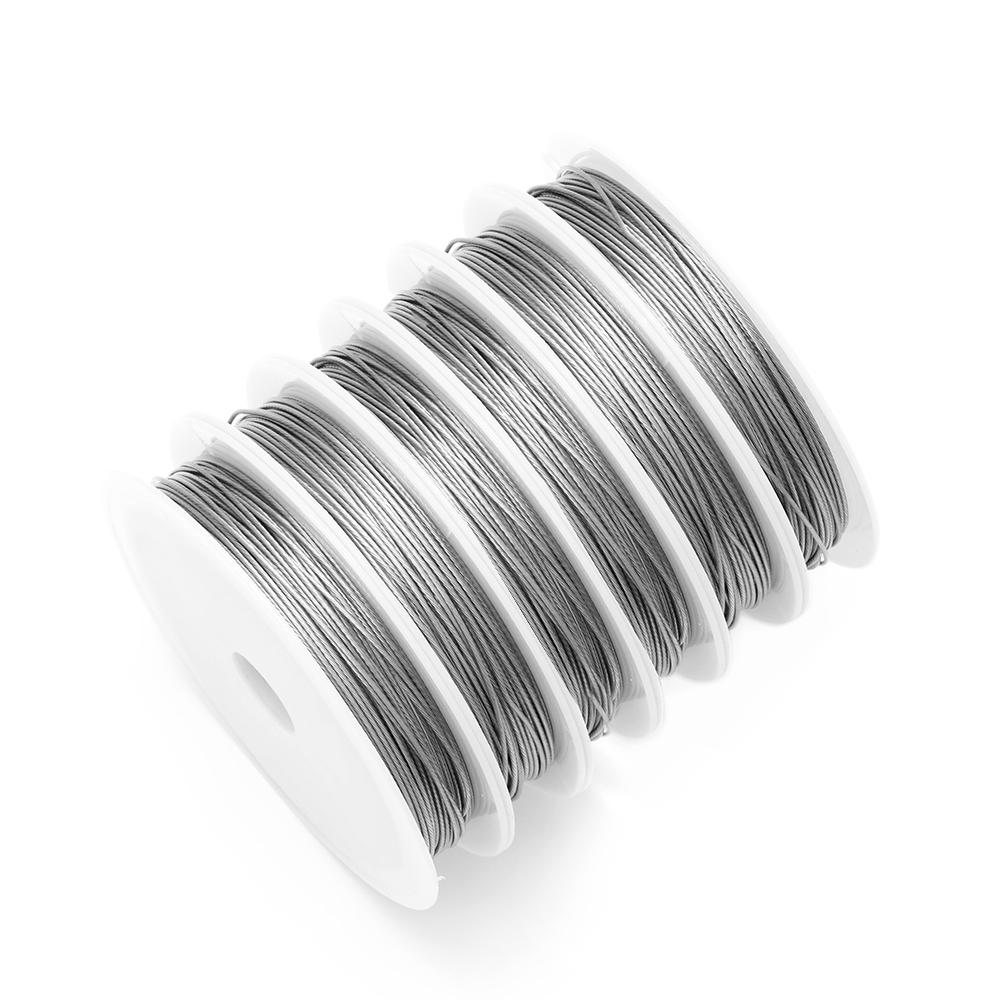 

1 Roll Resistant Strong Line 0.3/0.5/0.6mm Stainless Steel Beading Wire Jewelry Cords String for DIY Bracelet Necklace Making 0.3mm-24meters