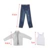 Conjunto de camisa e jeans para boneco de ação 1/12, roupas de 6 polegadas, presentes para crianças e adultos, feito à mão