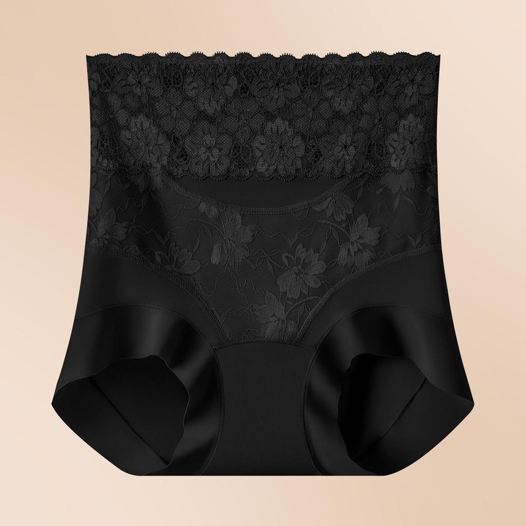 National Style Seamless High-Waisted Tummy Control Lace Pants - Sexy, Comfortable, Butt-Lifting Mulberry Silk