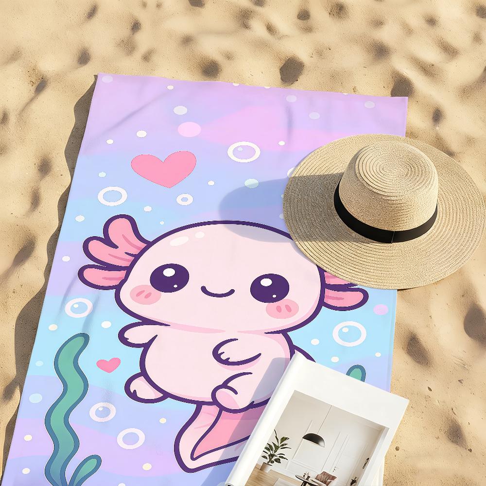 Axolotl Cartone Animato kawaii ASCIUGAMANO ROSA Asciugatura Rapida Asciugamani da Spiaggia Sono Adatti Per Piscine Campeggio Yoga E La Palestra