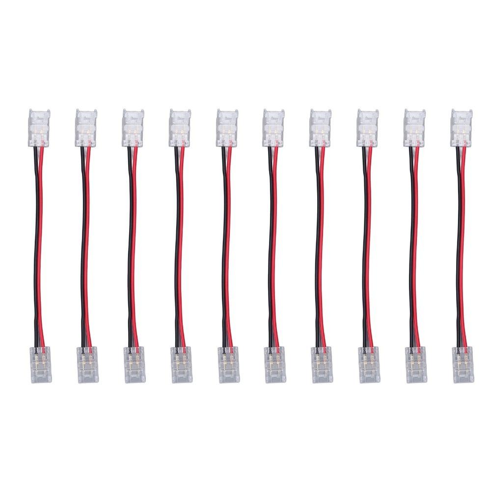 10pcs 8mm/10mm Strip Light Connector 2Pin Jumper Connector Durable Extension Connector  For Office