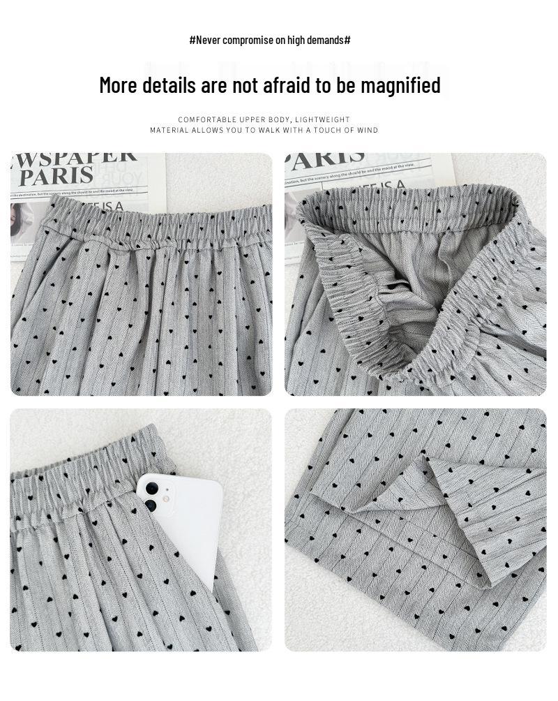 Women's Polka Dot Wide-Leg Pants - High Waist, Loose Fit, Floor-Length, 2025 Spring/Autumn Collection.