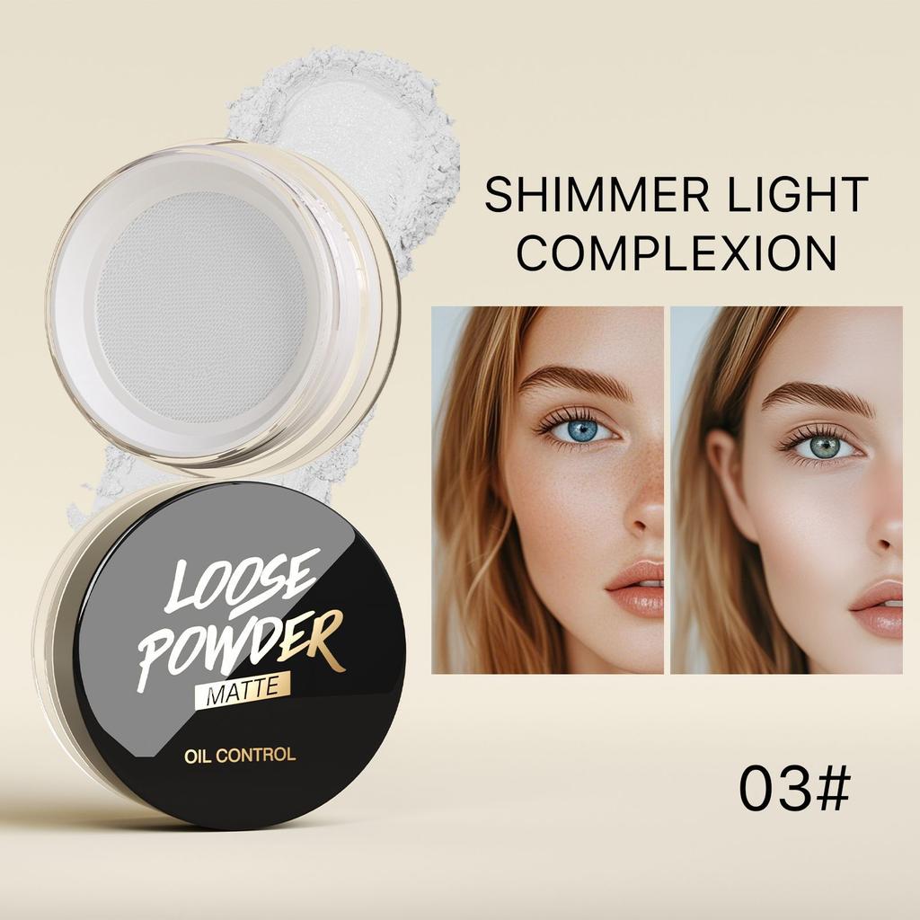 5 Color Luxury Powder for Women Face Foundation Pearlescent Powder Bottle Loose Powder Authentic Oil-Control Beauty Make Up Art Tools