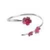 Drop Oil Design Cherry Blossom Ring Dainty Flower Bracelet Unique Open Adjustable Ring  Gift