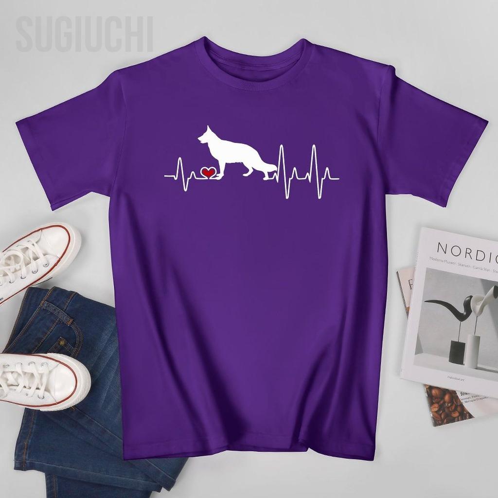Unisex GerUnisex Shepherd Dog Heartbeat Pulse Tshirt Tees Oneck T Shirts WoUnisex Boys 100 Cotton Short TShirt Unisex All Seasons