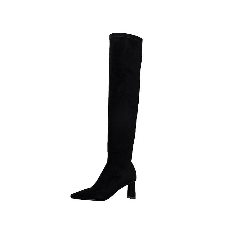 Women  Winter New Fashion Over The Knee Thigh High Boots Botas Mujer Suede Sock Shoes Stovepipe Stretch Sexy Long Boot 41 42