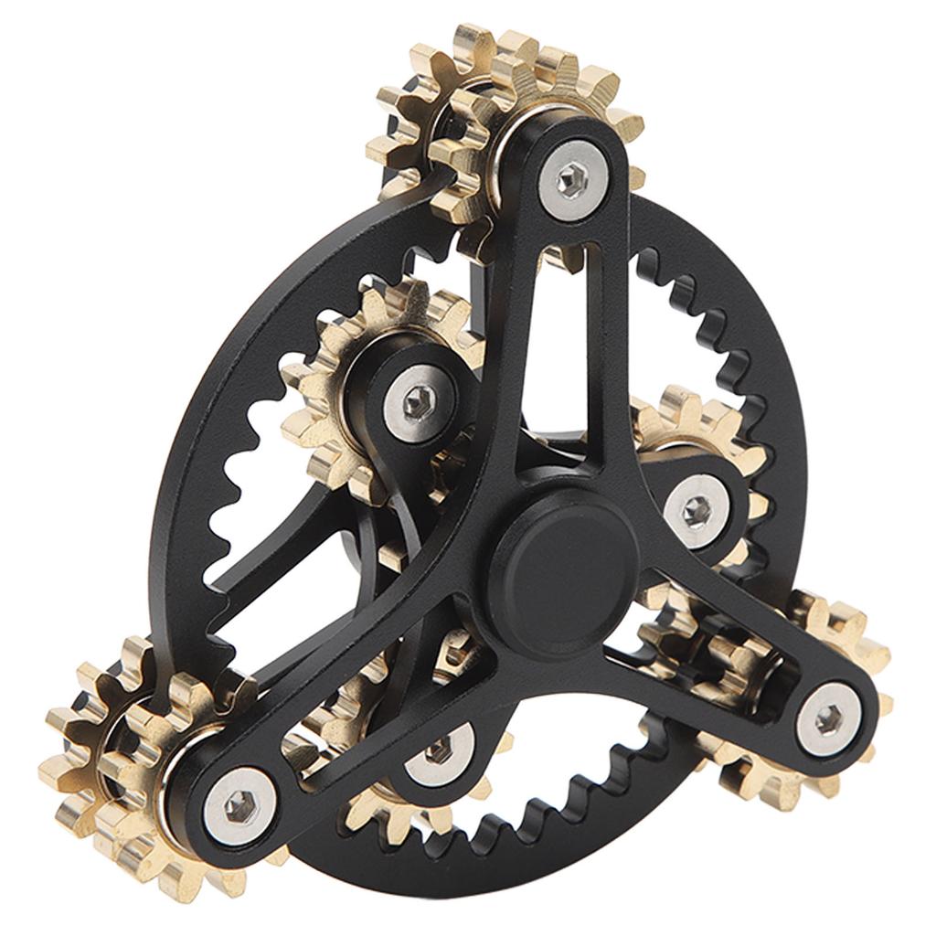 Fingertip Gear Toy 4 Gears Decompression Metal Finger Hand Brass Gear Toy for Stress Relieving