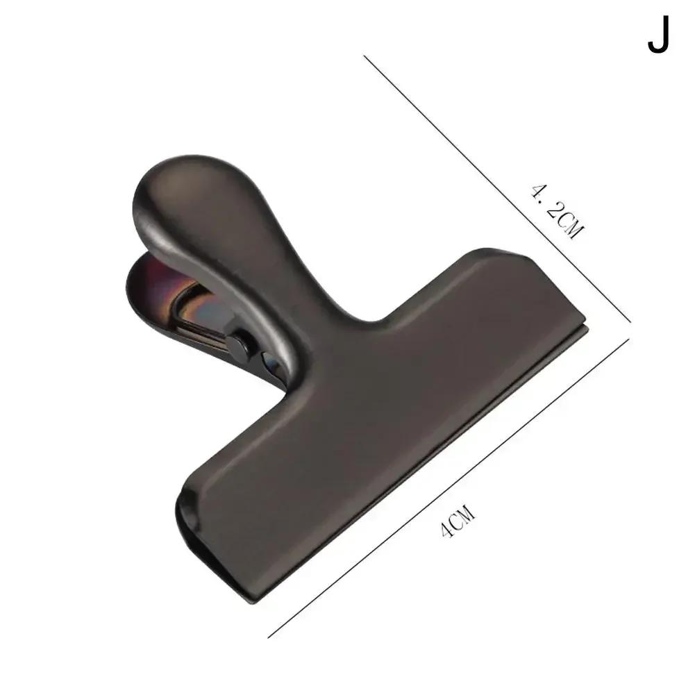 2PCS Stainless Steel Bag Clips Large Metal Air Tight Sealing Clip Durable Paper Bag Clip Coffee Food Bread Bags Kitchen Storage