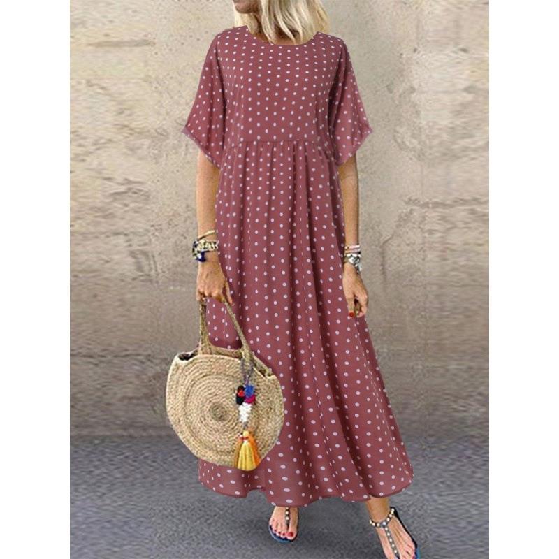 2022 Summer Trend: Plus Size Women's Polka Dot Dress In Fresh European & American Style