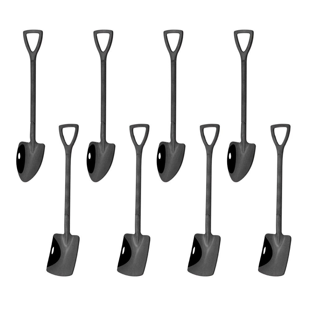 8 Stück Kaffeelöffel mit kreativem Griff, silberfarben, Edelstahl, für Tee, Dessert, langer Griff, Löffel, Eis, Schaufelform, Geschirr, Küchenzubehör