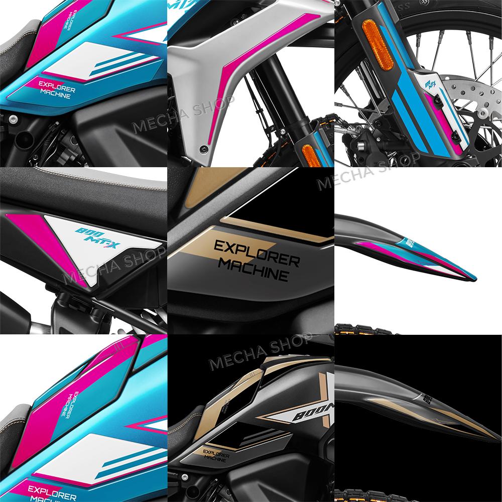 For CFMOTO 800MTX 800 MT X 2025 2026 Motorcycle Accessories Tank Pad Combination 3D Resin Sticker Kit Decal