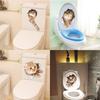 Cute Cat Dog Pattern Toilet Lid Cover Decal Wall Art Sticker Bathroom Home Decor
