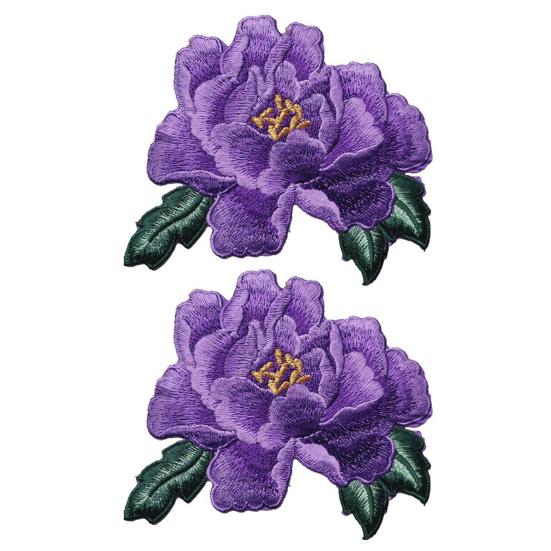 2Pcs Practical Handmade Anti-fading Embroidery Patch DIY Iron On Applique Hat Coat Patches Home Use
