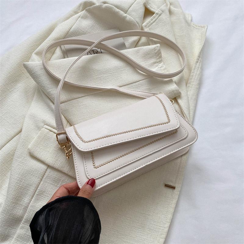Fashionable Casual Women's Pu Material Small Square Shoulder Bag With Magnetic Closure